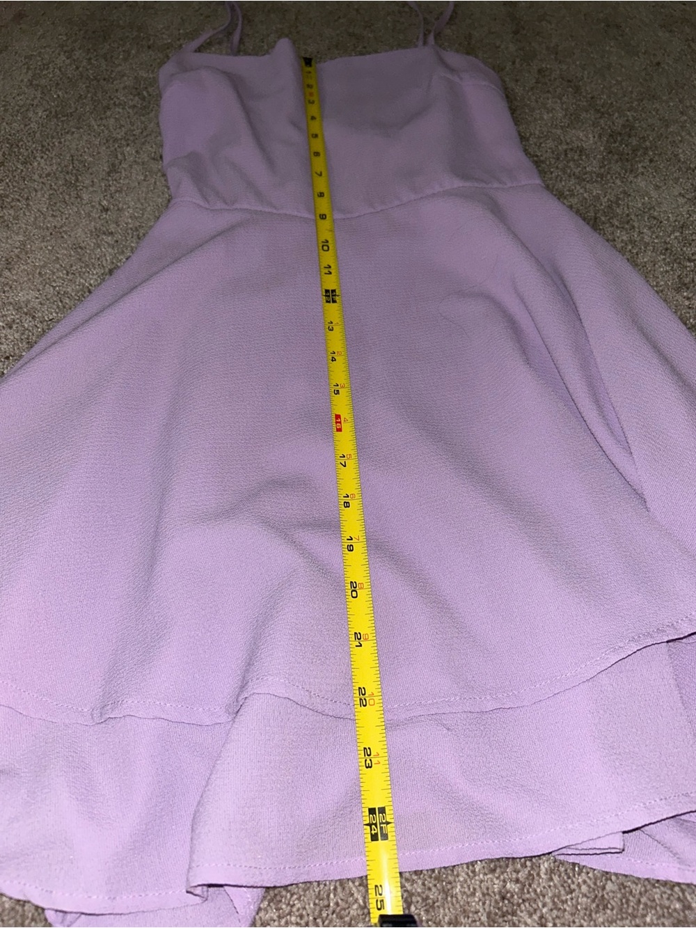 New Women’s Small Lilac Lace-Up Spaghetti Strap Dress - Picture 3 of 5